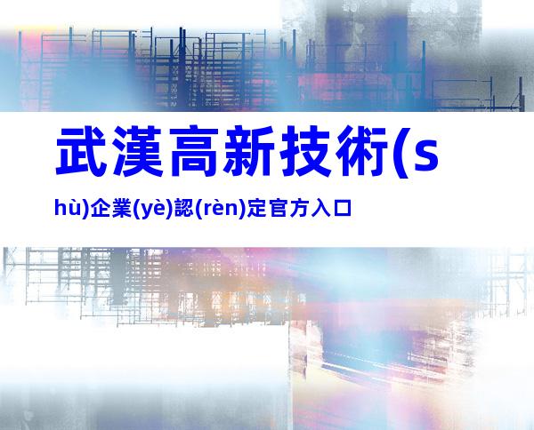 武漢高新技術(shù)企業(yè)認(rèn)定官方入口