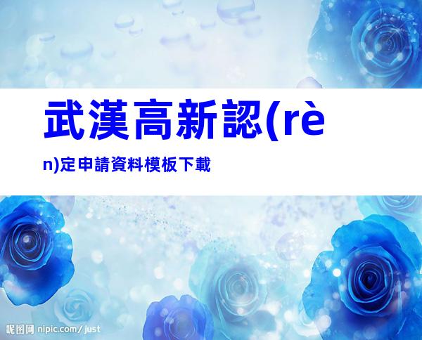 武漢高新認(rèn)定申請資料模板下載